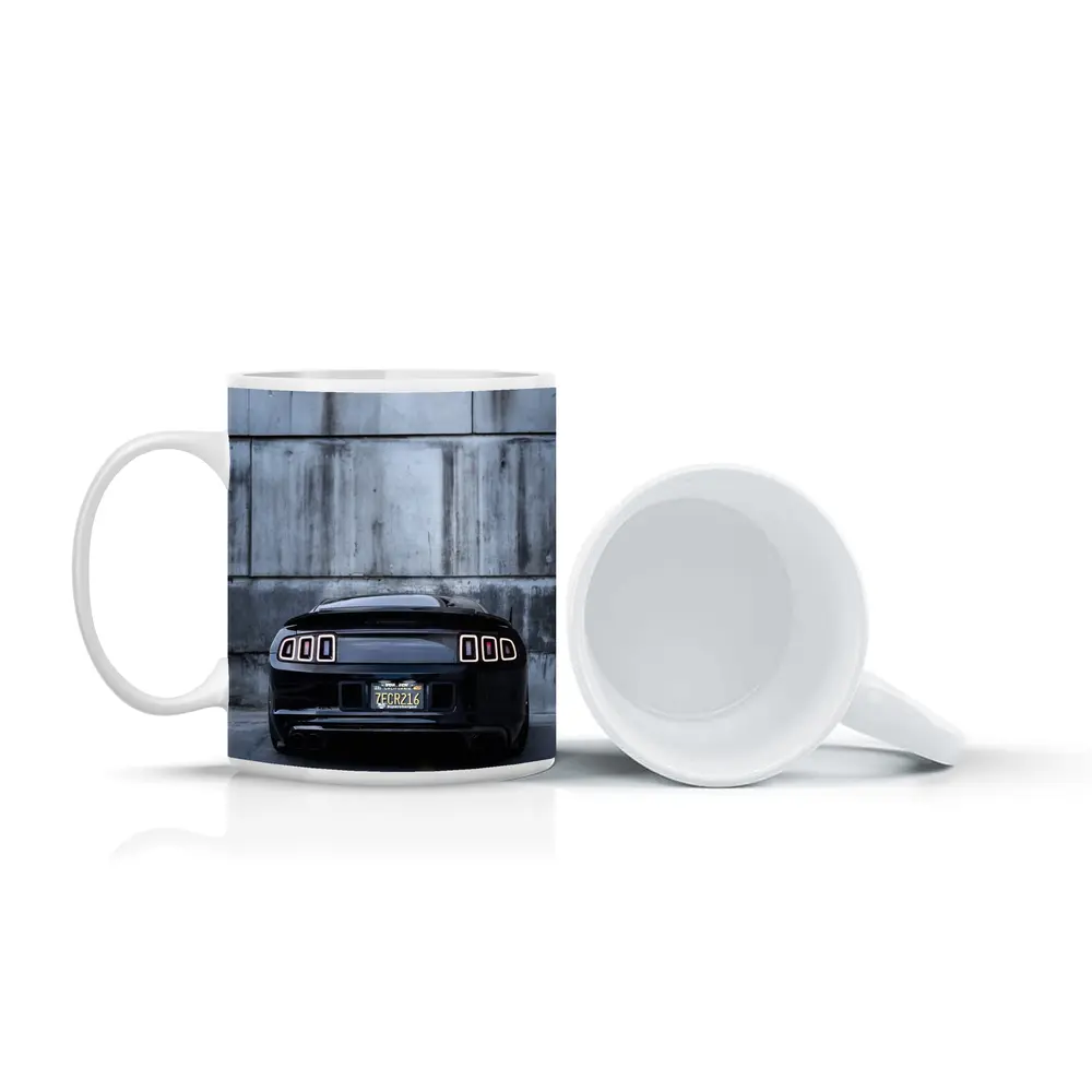 Black Ford Mustang Rear Concrete Wall – Mugs