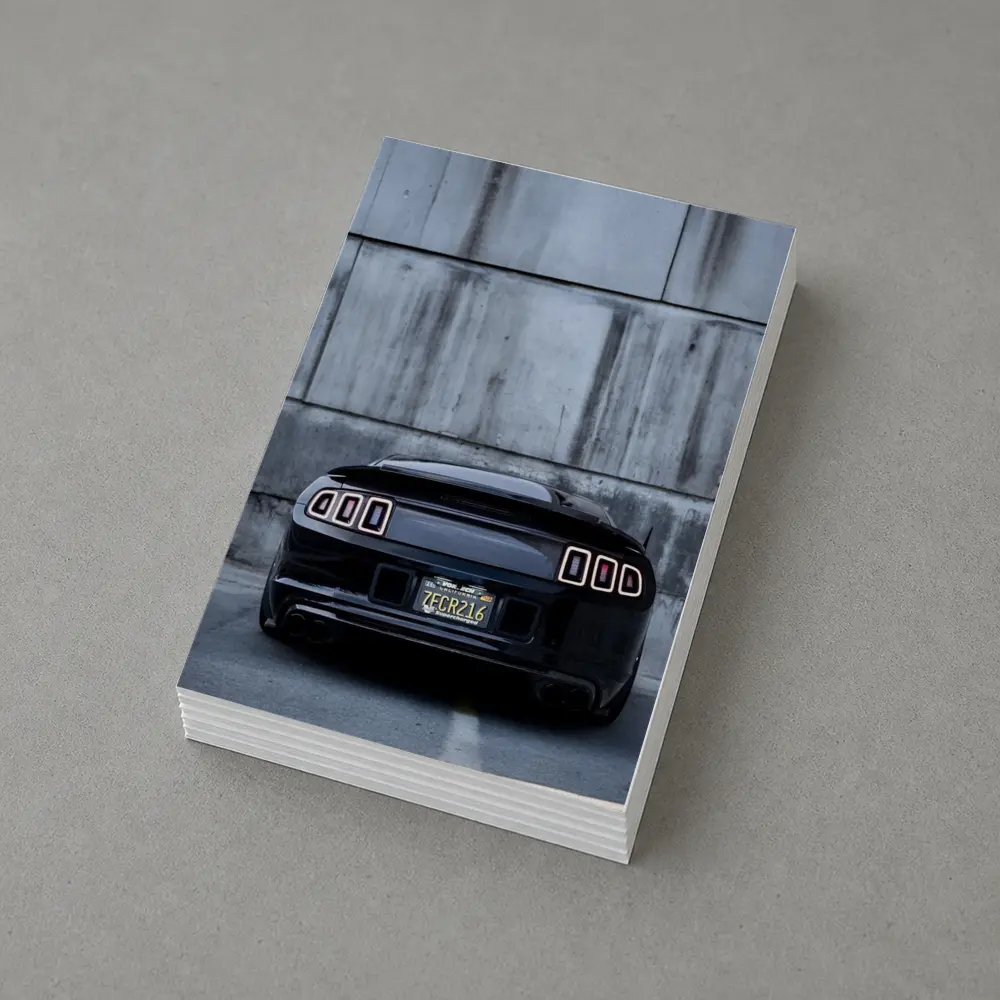 Black Ford Mustang Rear Concrete Wall – Postcards