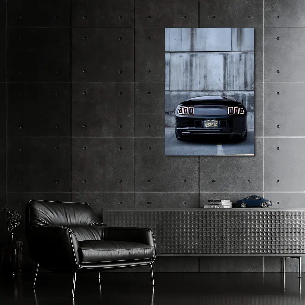 Black Ford Mustang Rear Concrete Wall – Wall Art