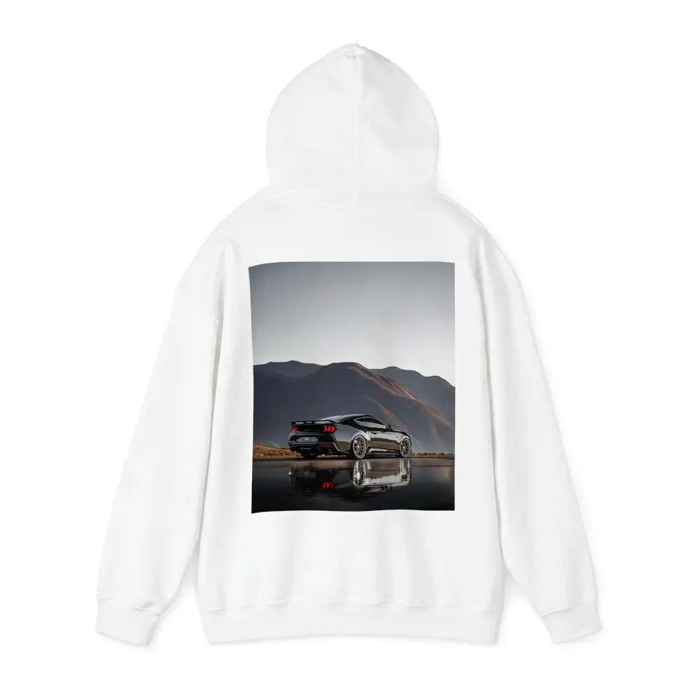 Ford Mustang Black Wet Road Mountain Backdrop – Hoodies