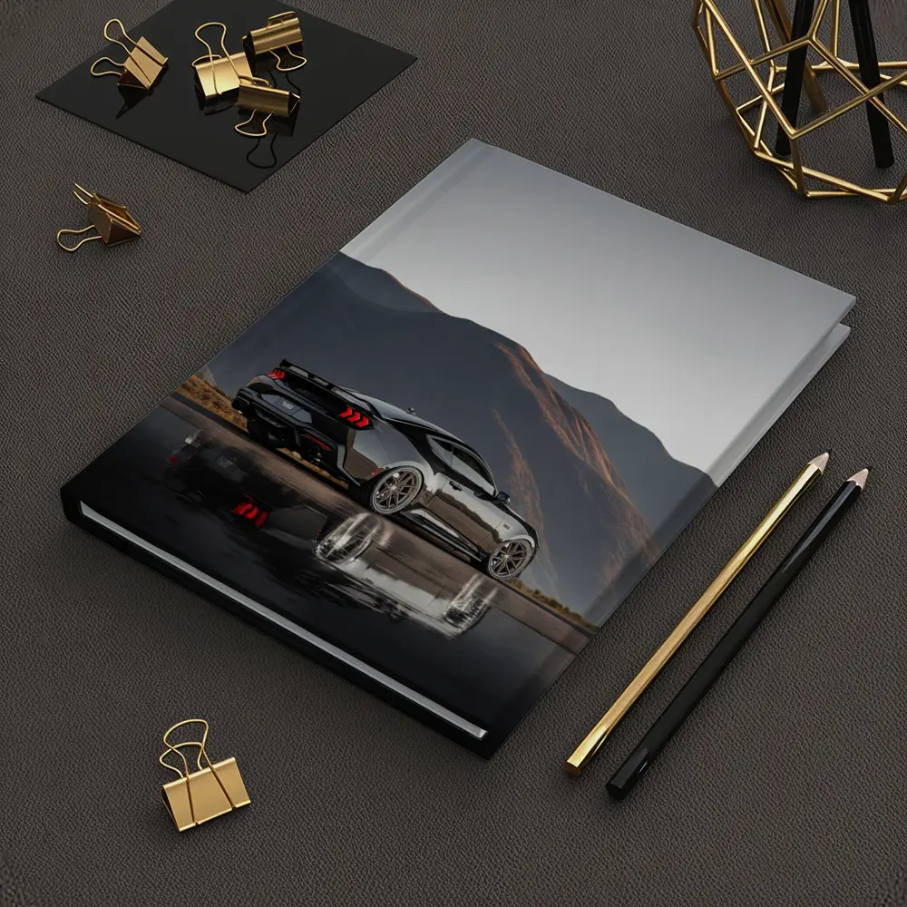 Ford Mustang Black Wet Road Mountain Backdrop – Notebooks