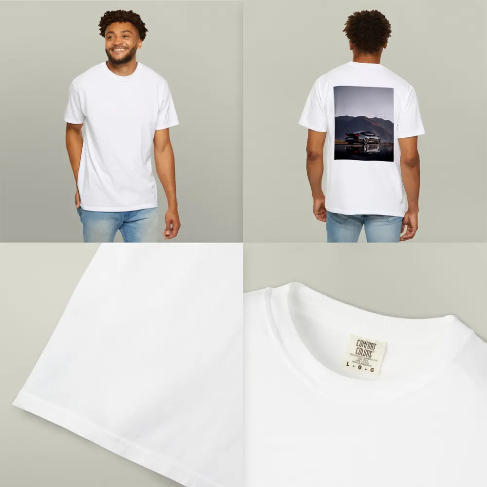 Ford Mustang Black Wet Road Mountain Backdrop – T-Shirts