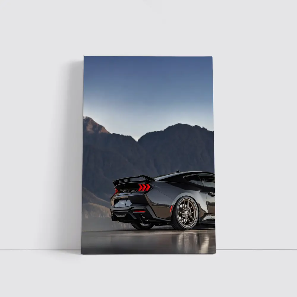 Ford Mustang Black Rear Mountain Backdrop – Wall Art