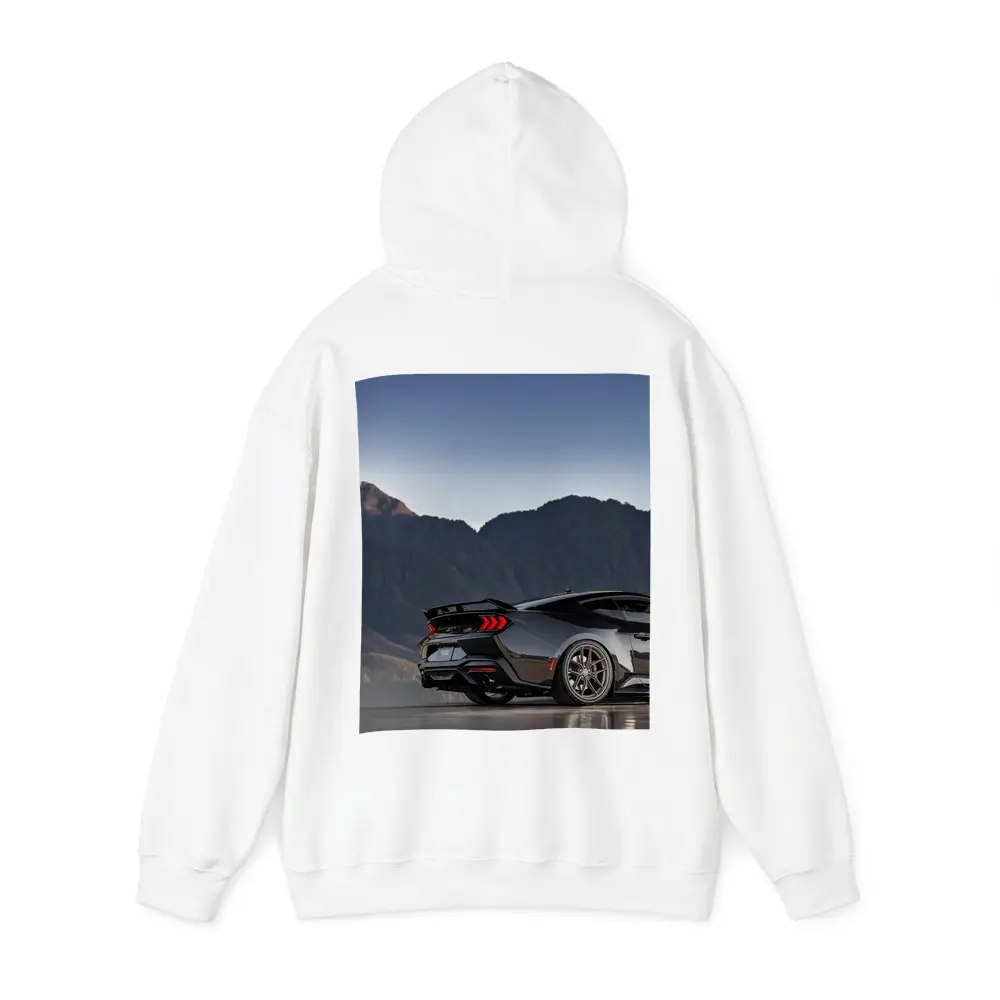 Ford Mustang Black Rear Mountain Backdrop – Hoodies