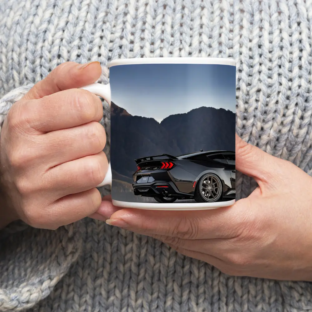 Ford Mustang Black Rear Mountain Backdrop – Mugs