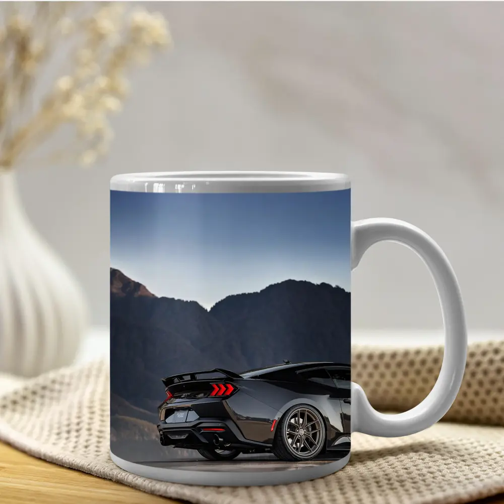 Ford Mustang Black Rear Mountain Backdrop – Mugs