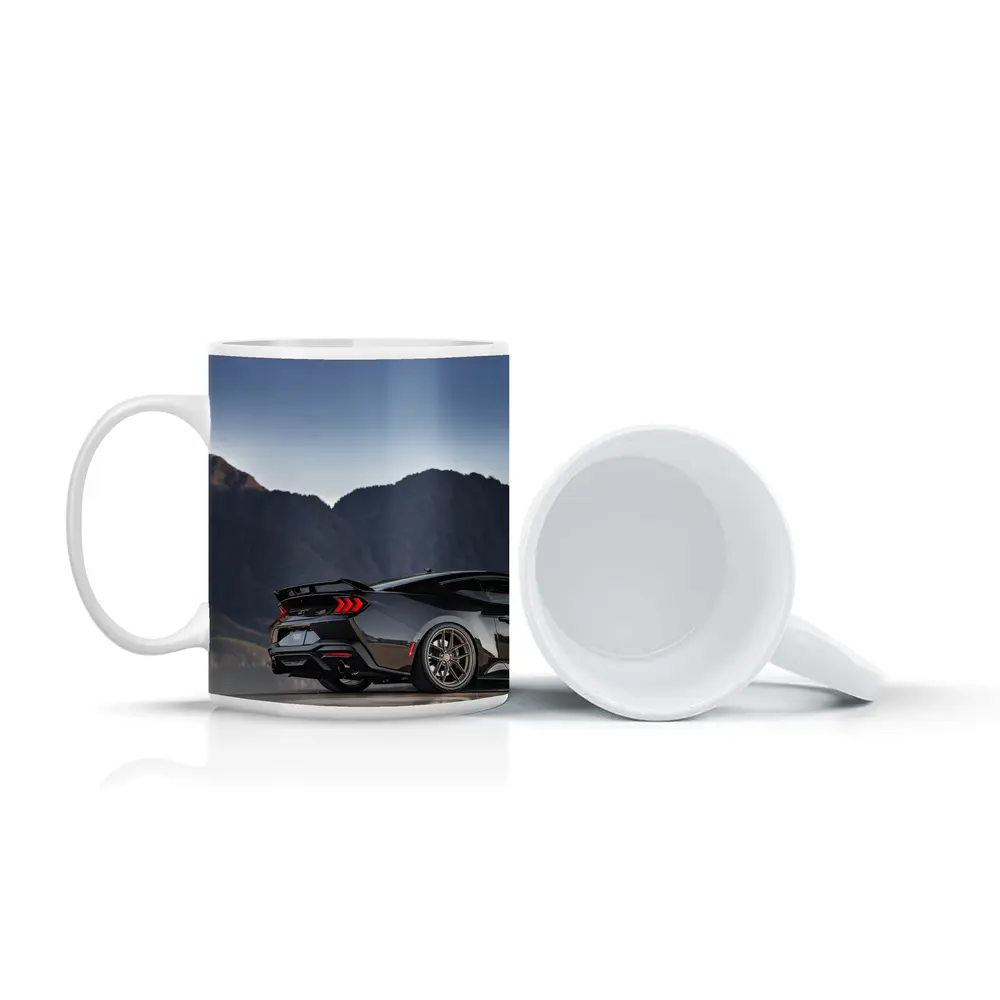 Ford Mustang Black Rear Mountain Backdrop – Mugs