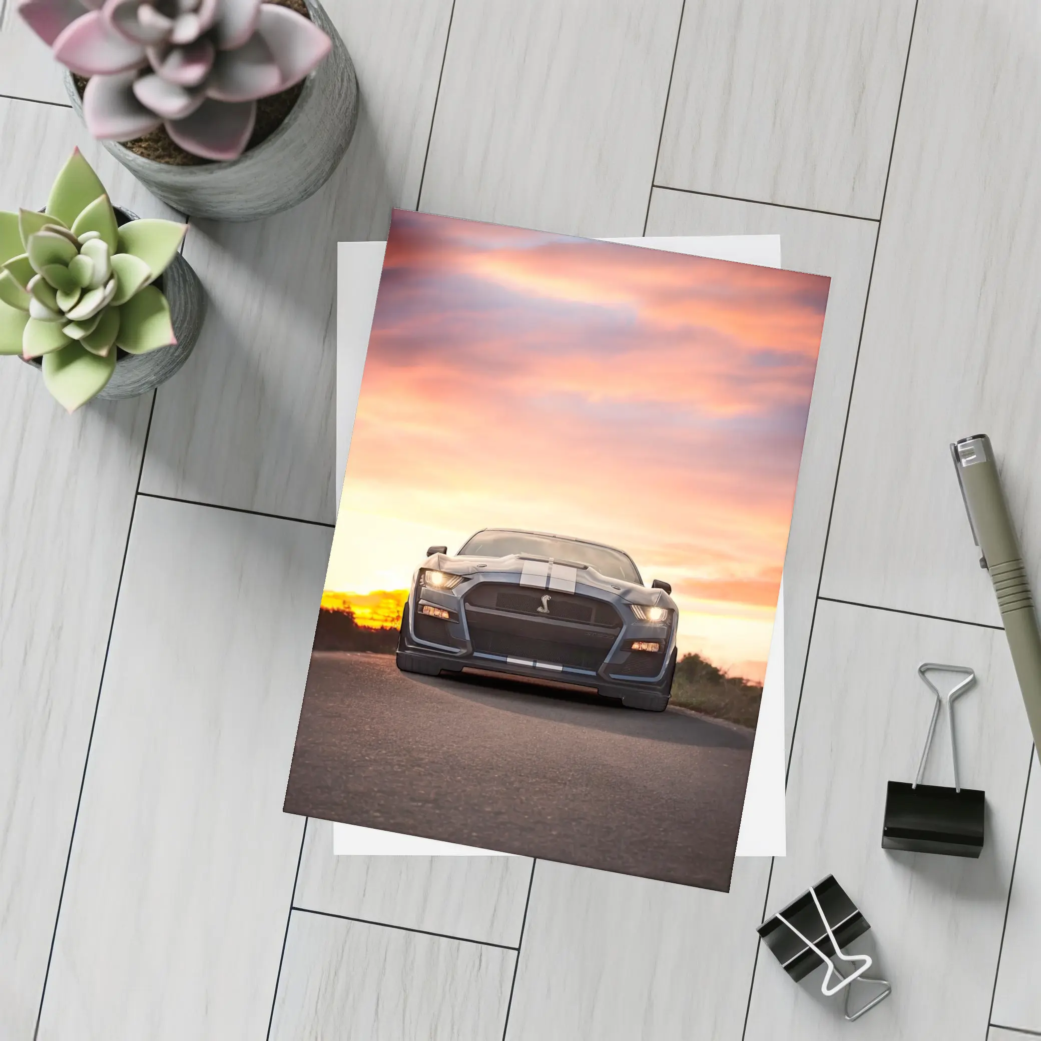 Ford Mustang Shelby GT500 Sunset Road – Postcards