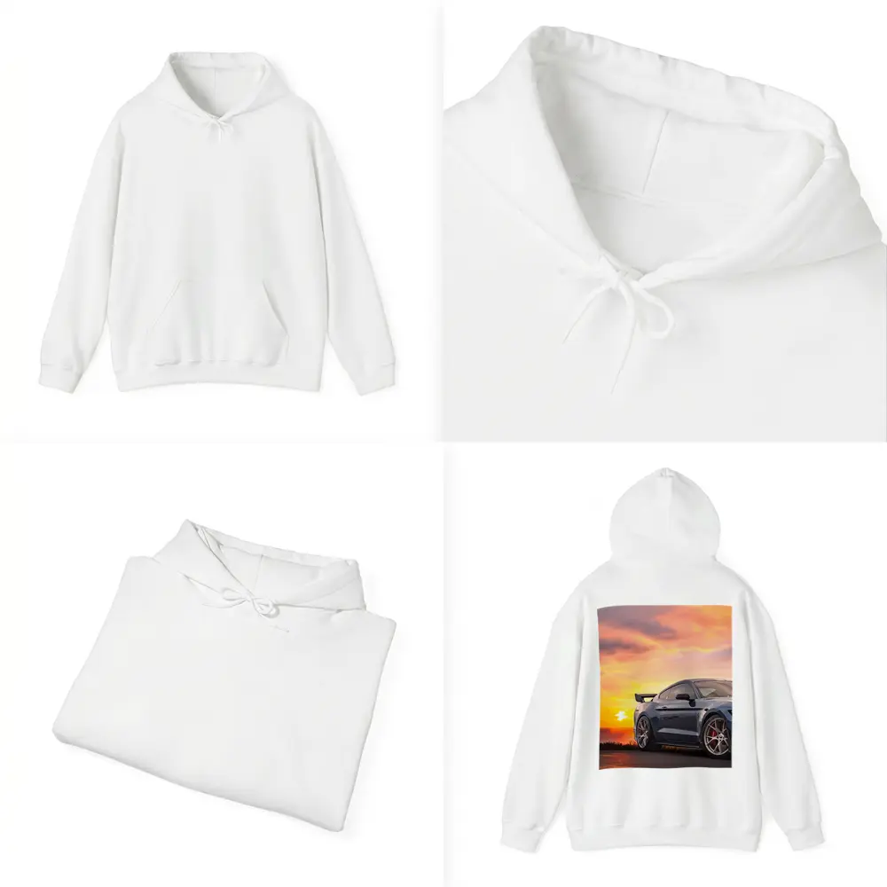 Ford Mustang Blue Coupe Sunset Sky – Hoodies