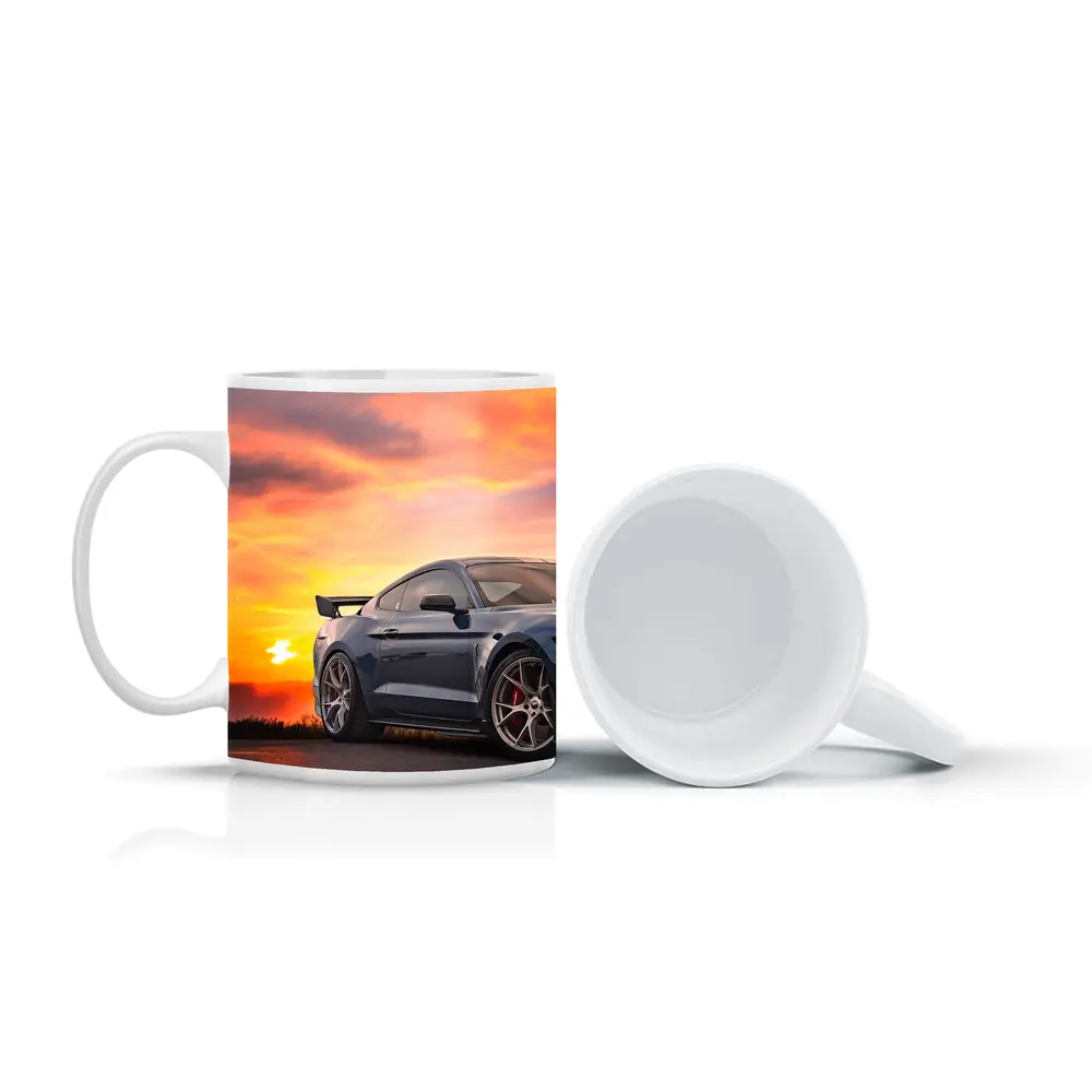 Ford Mustang Blue Coupe Sunset Sky – Mugs