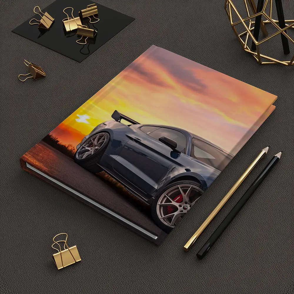 Ford Mustang Blue Coupe Sunset Sky – Notebooks