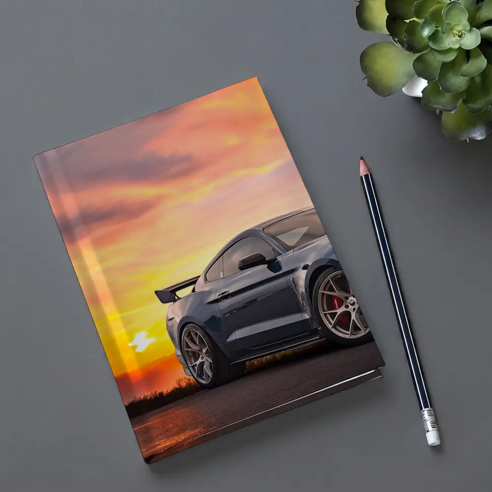 Ford Mustang Blue Coupe Sunset Sky – Notebooks