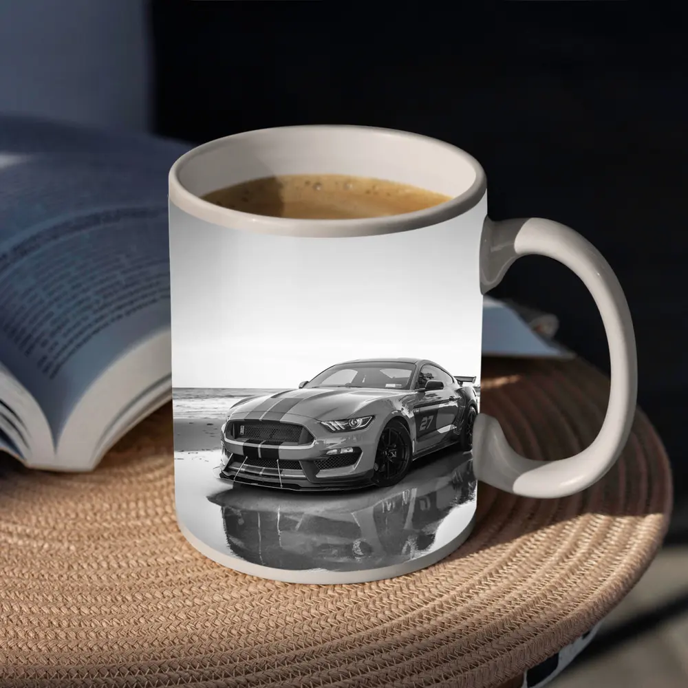 Ford Mustang Shelby GT350 Beach Black White – Mugs