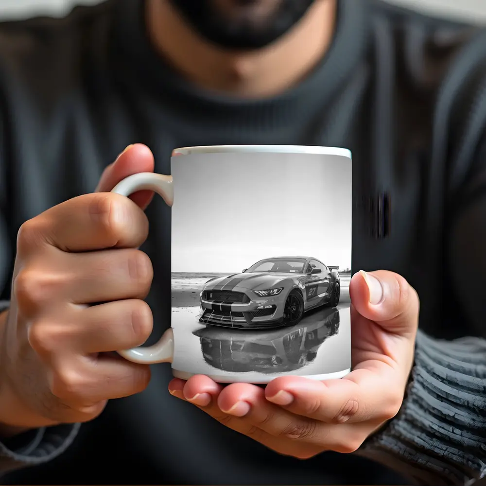 Ford Mustang Shelby GT350 Beach Black White – Mugs