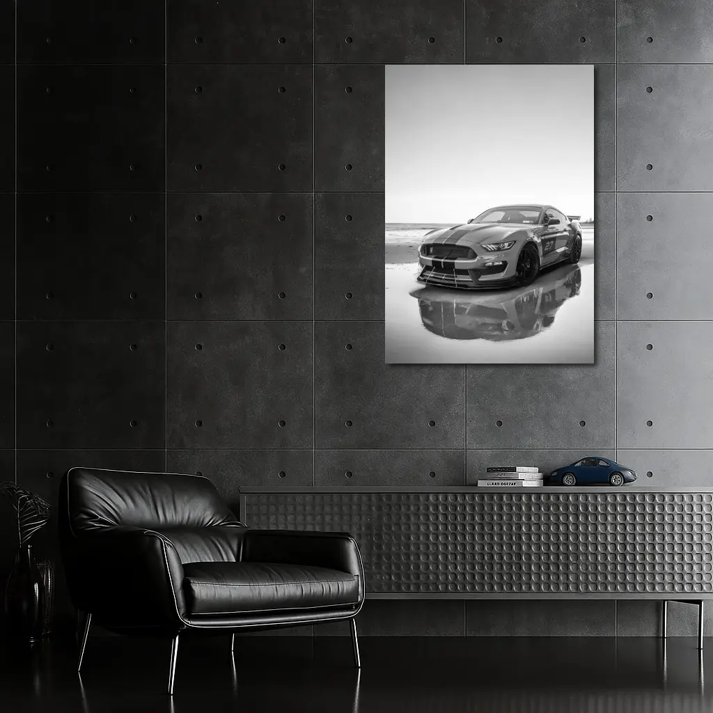 Ford Mustang Shelby GT350 Beach Black White – Wall Art