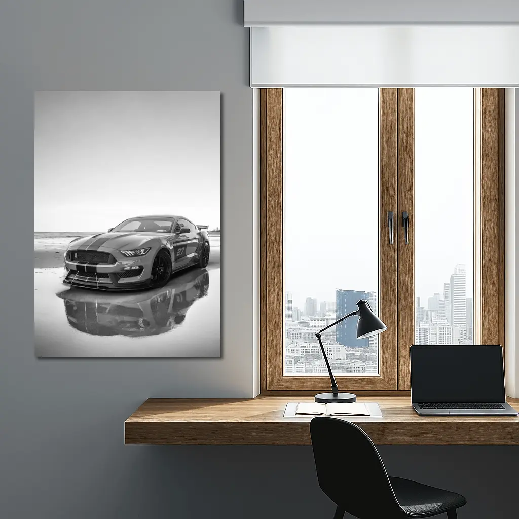 Ford Mustang Shelby GT350 Beach Black White – Wall Art