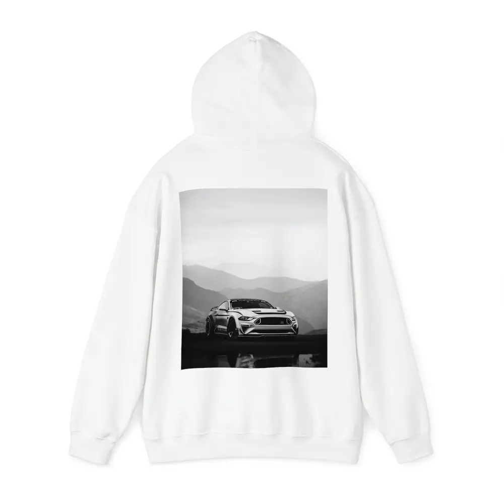 Ford Mustang RTR Black White Mountain Backdrop – Hoodies