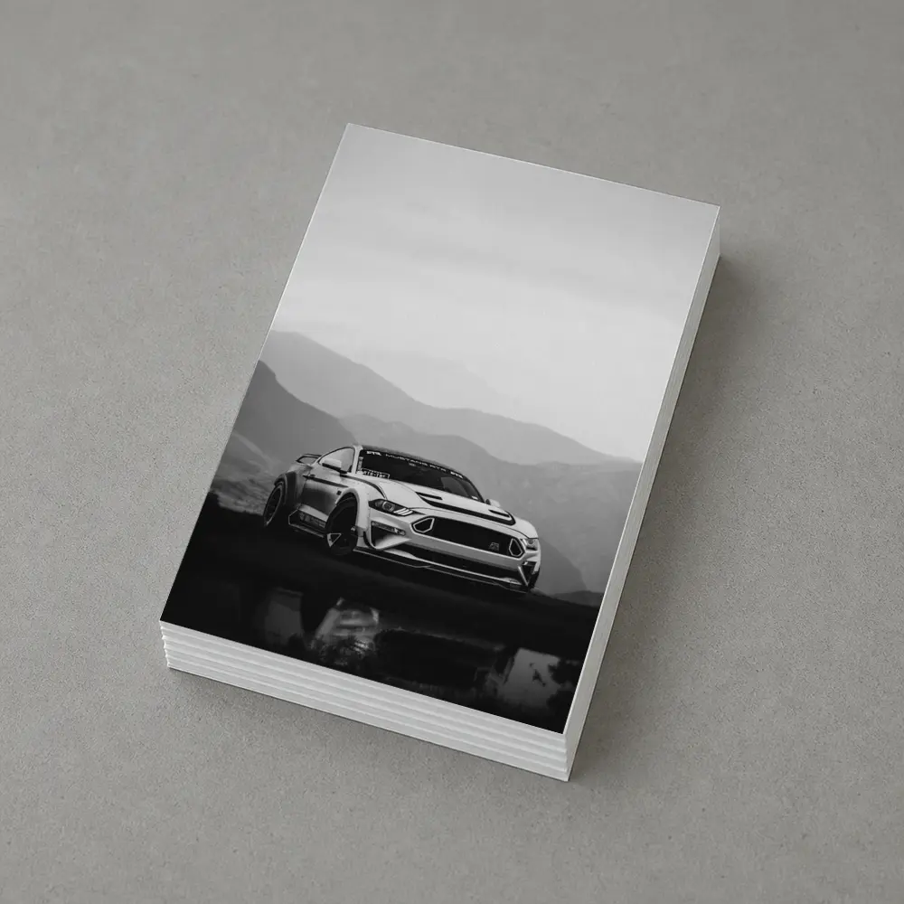 Ford Mustang RTR Black White Mountain Backdrop – Postcards