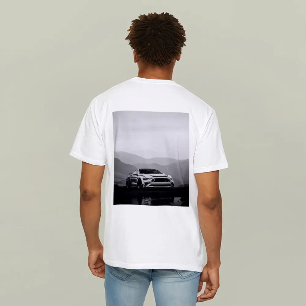 Ford Mustang RTR Black White Mountain Backdrop – T-Shirts