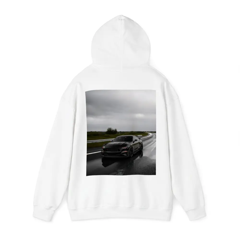Ford Mustang Black Muscle Car Wet Road – Hoodies