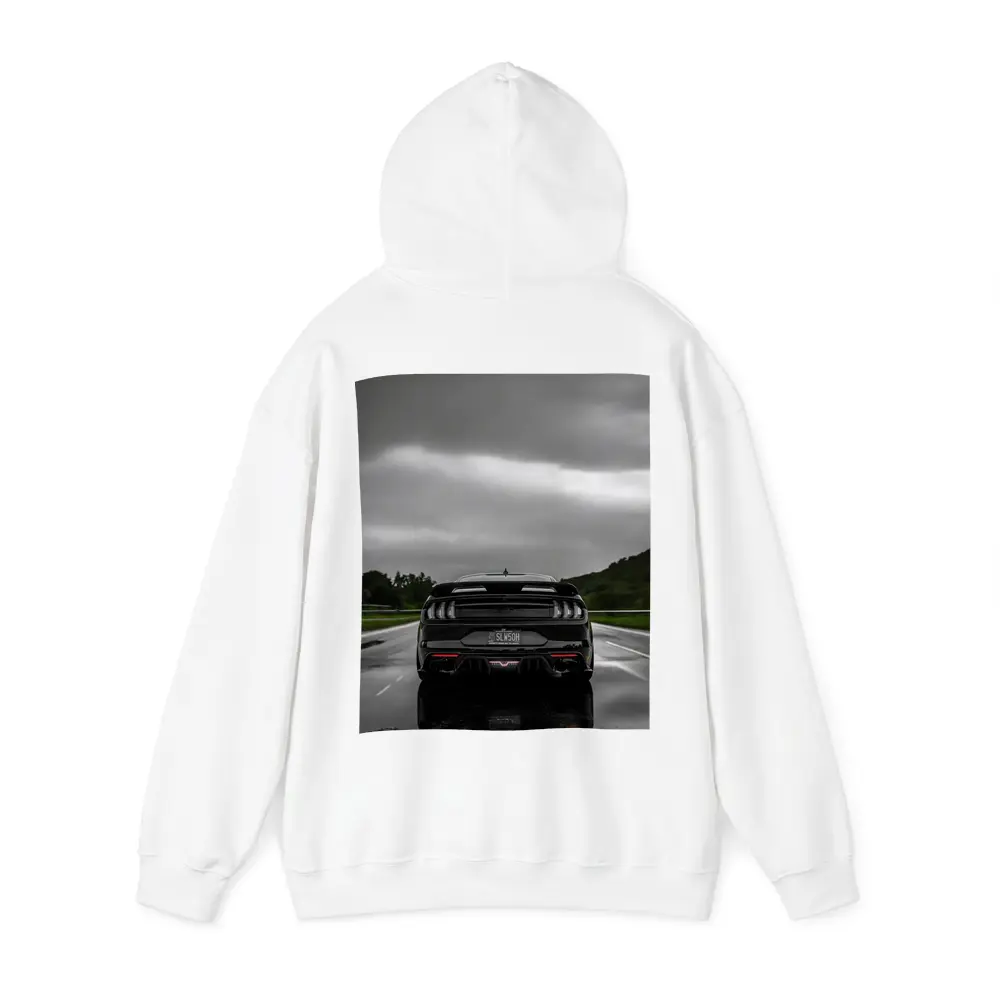 Black Ford Mustang GT Rainy Road – Hoodies