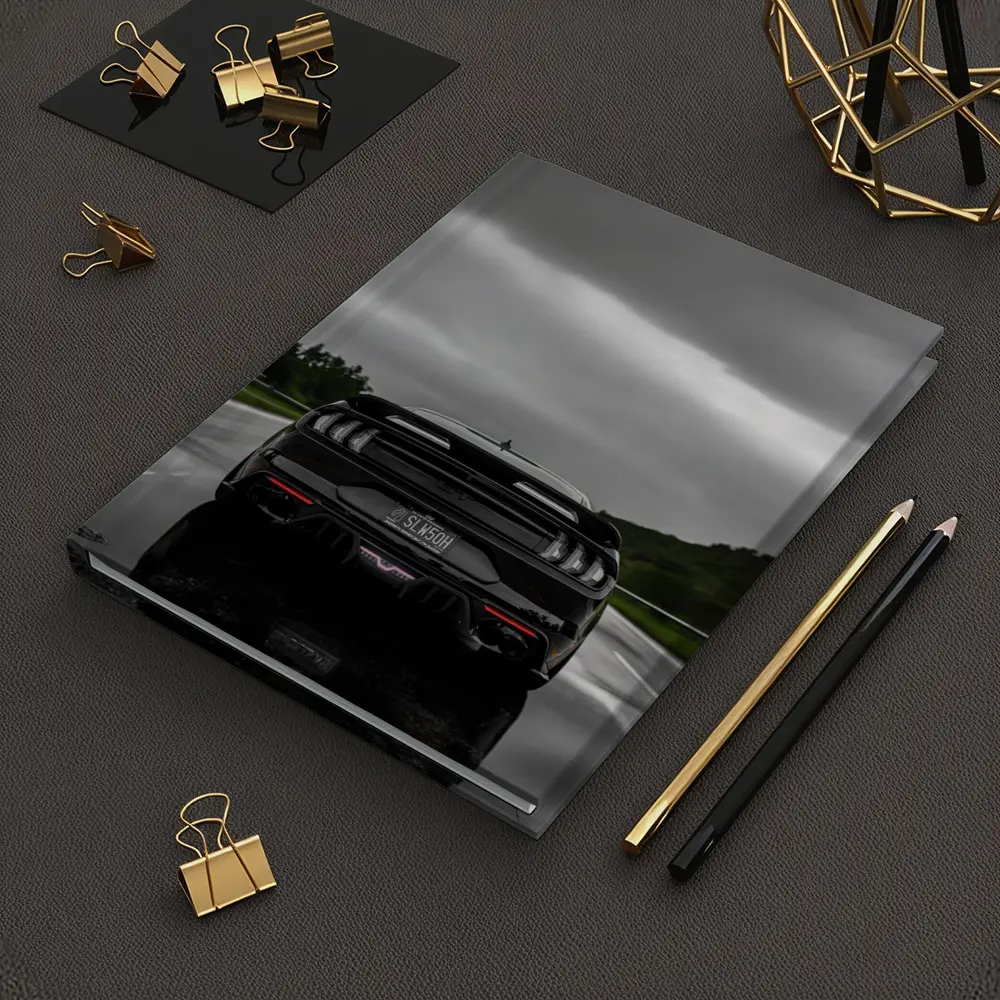 Black Ford Mustang GT Rainy Road – Notebooks