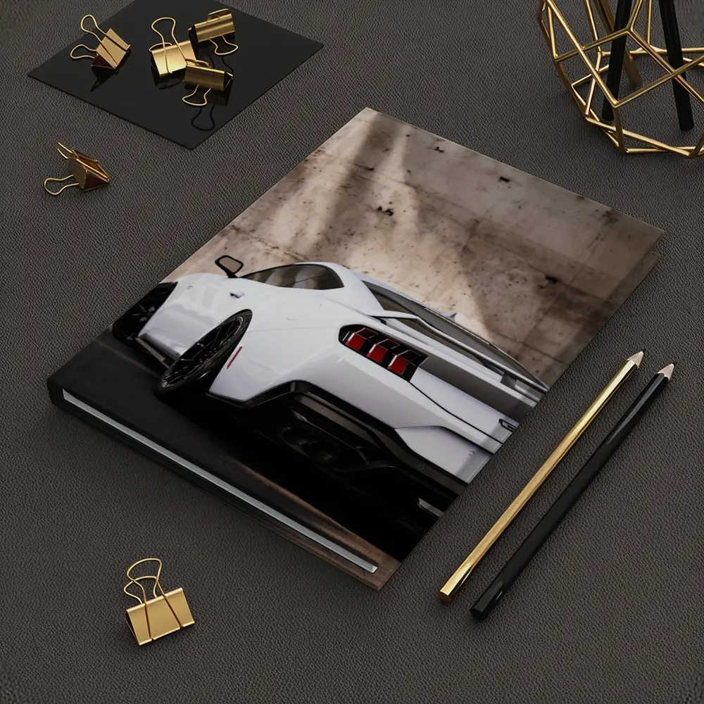 Ford Mustang GT White Concrete Wall Rear – Notebooks