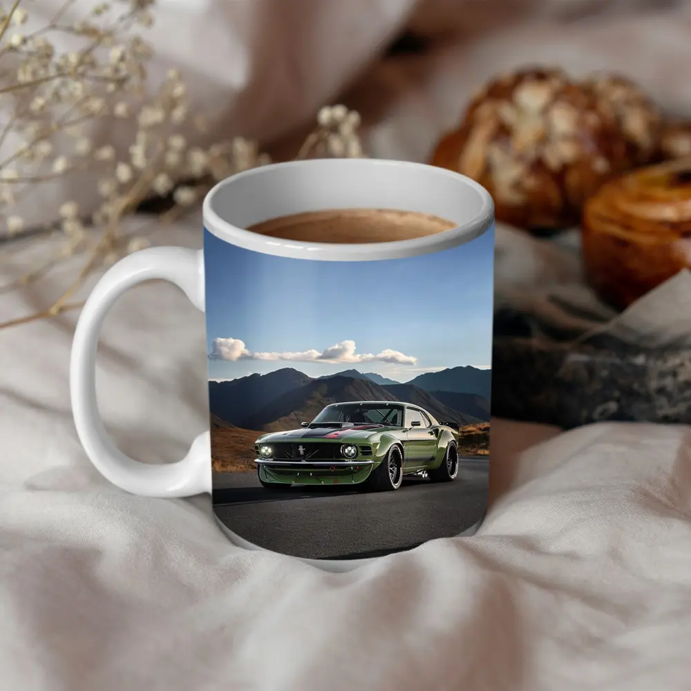Ford Mustang Green Classic Mountain Road – Mugs