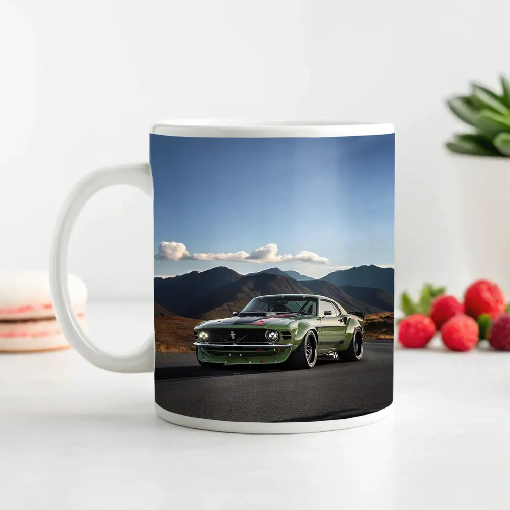 Ford Mustang Green Classic Mountain Road – Mugs