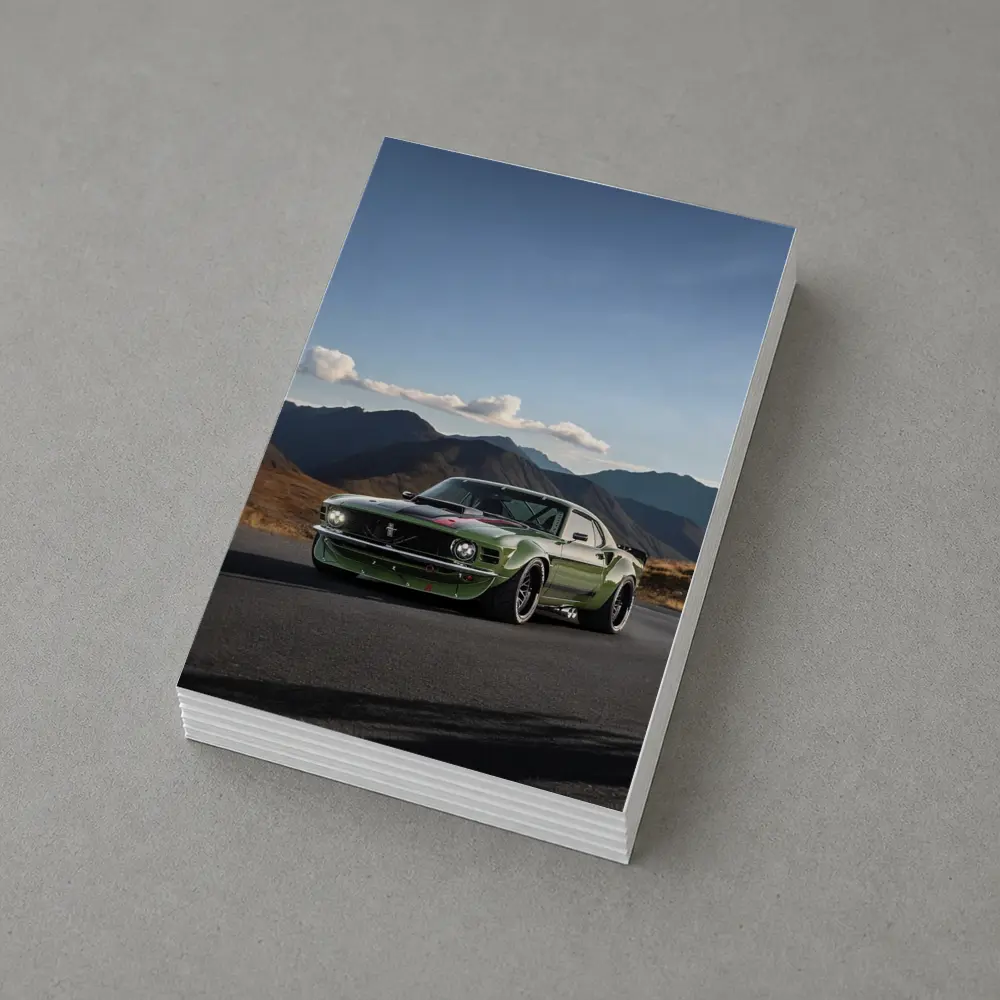 Ford Mustang Green Classic Mountain Road – Postcards