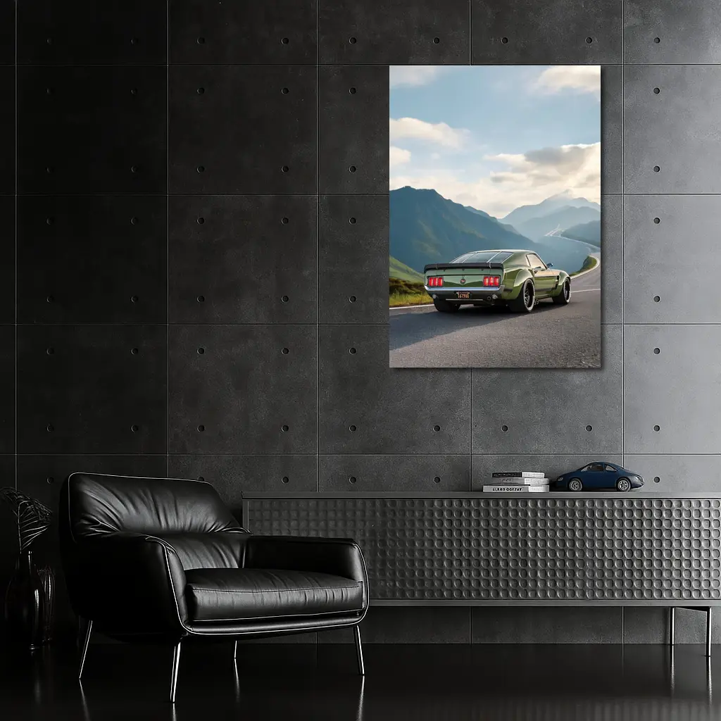Ford Mustang Green Mountain Road Drive – Wall Art