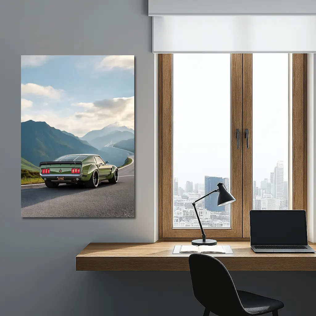 Ford Mustang Green Mountain Road Drive – Wall Art