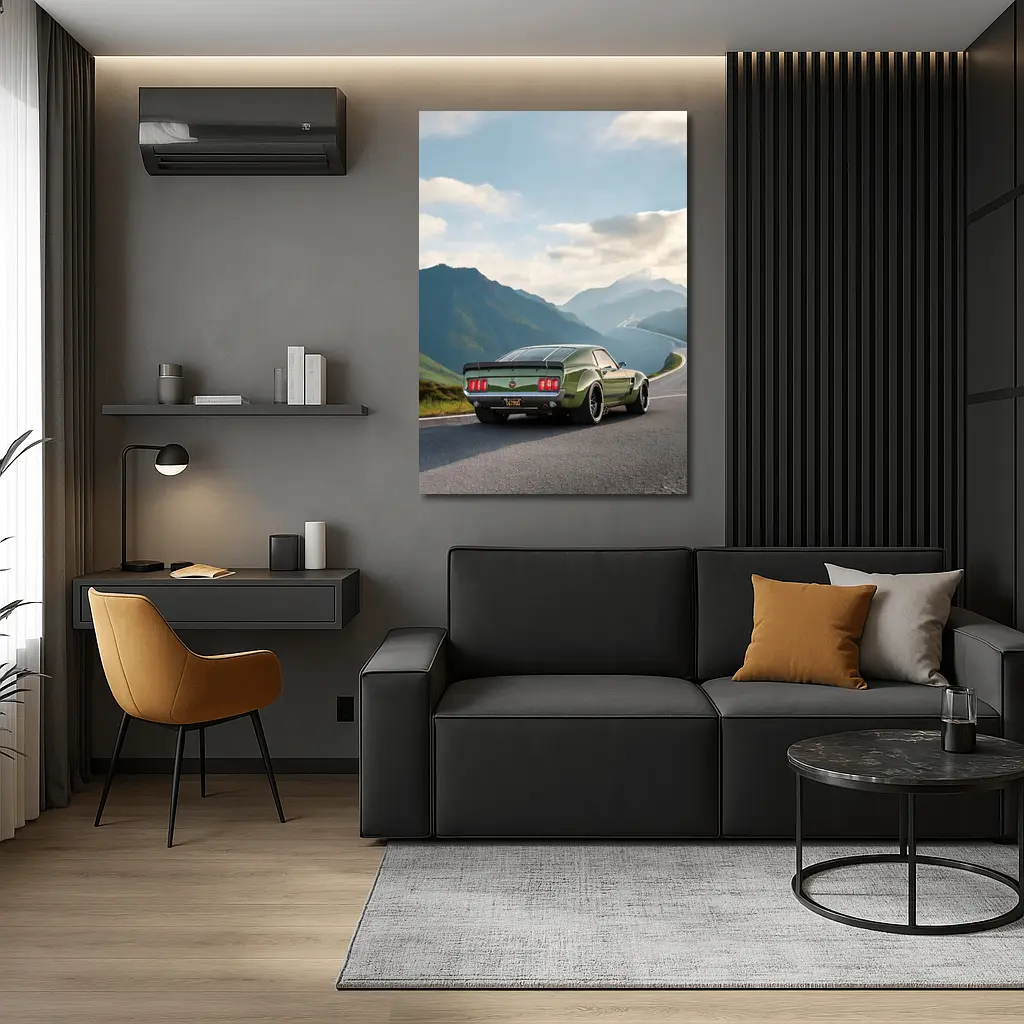 Ford Mustang Green Mountain Road Drive – Wall Art