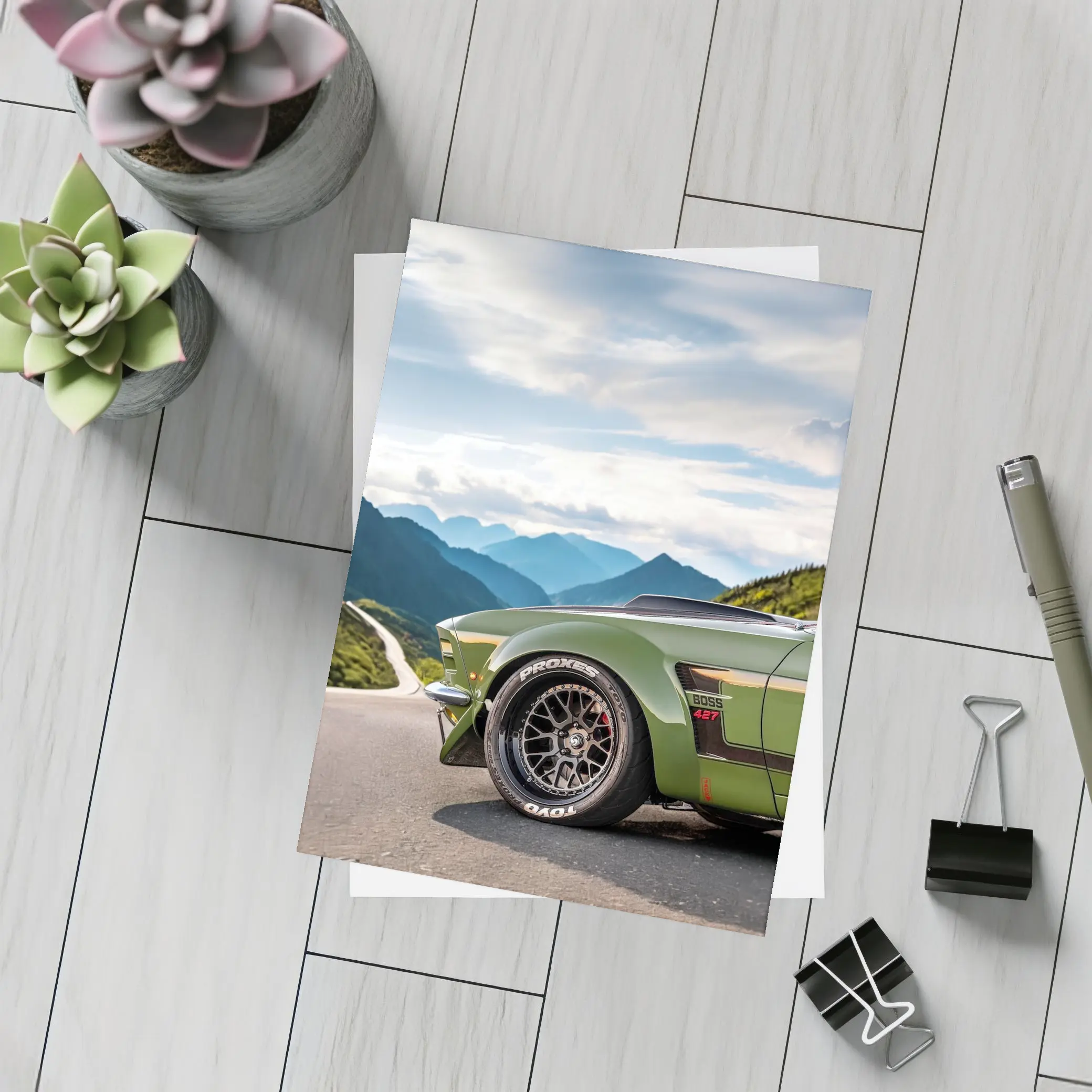 Ford Mustang Boss Green Mountain Road – Postcards
