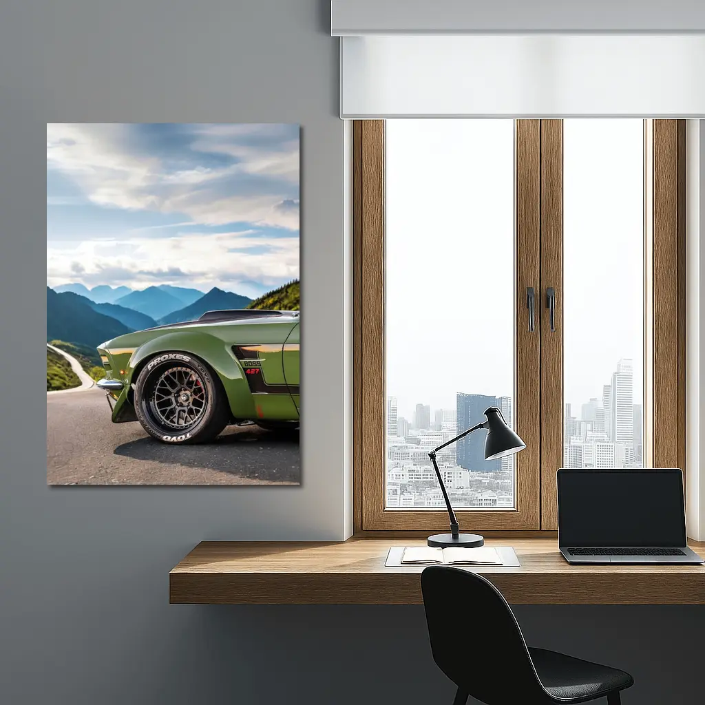 Ford Mustang Boss Green Mountain Road – Wall Art