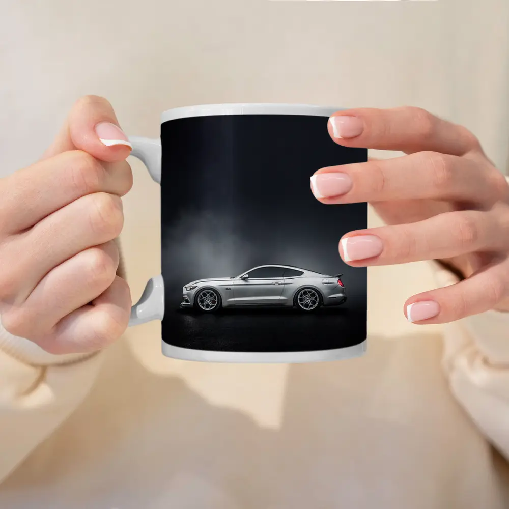 Ford Mustang Silver Side Profile Dark Fog – Mugs