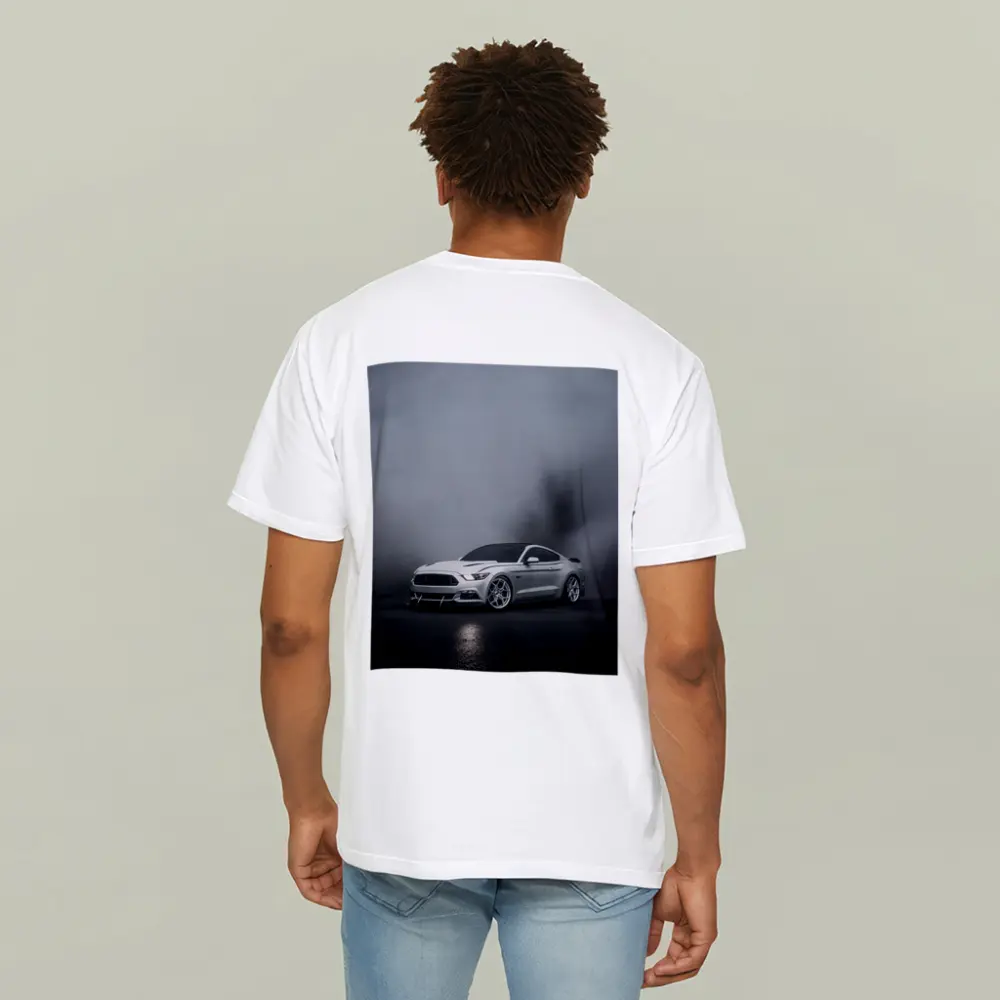 Ford Mustang Silver Stance Foggy Dark Background – T-Shirts