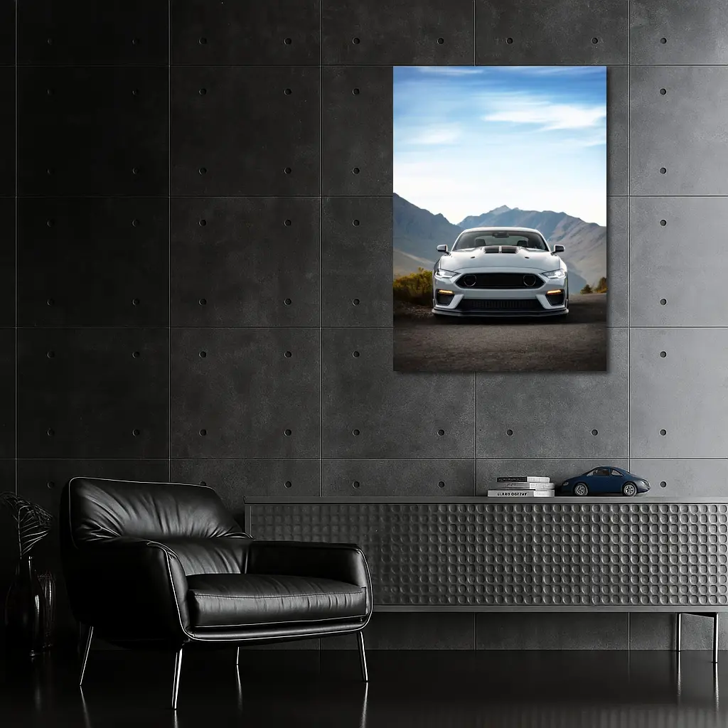 Ford Mustang Mach Gray Mountain Road – Wall Art