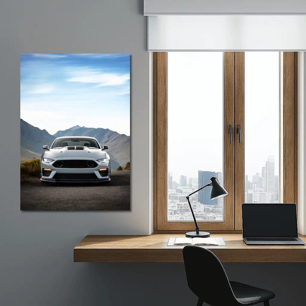 Ford Mustang Mach Gray Mountain Road – Wall Art