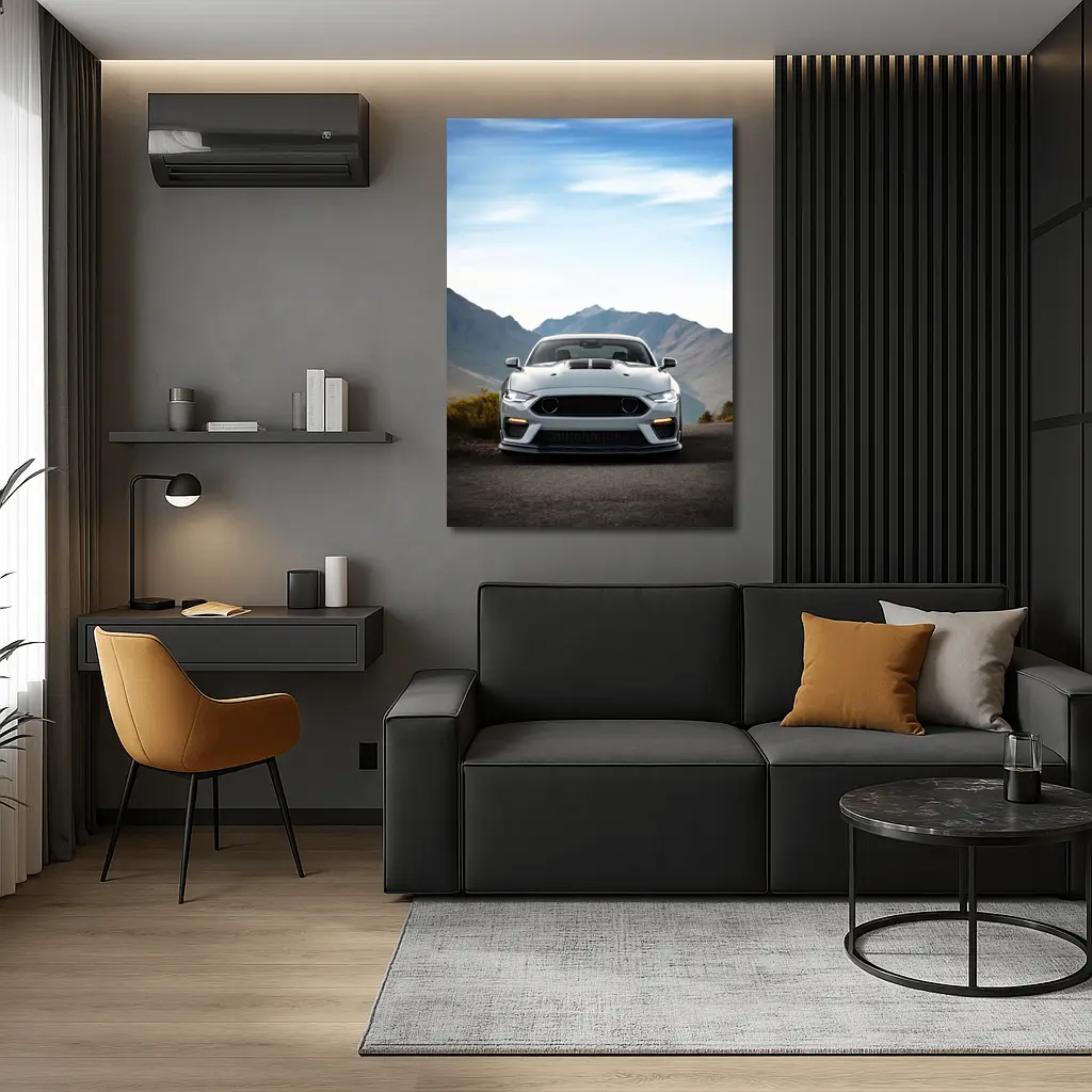 Ford Mustang Mach Gray Mountain Road – Wall Art
