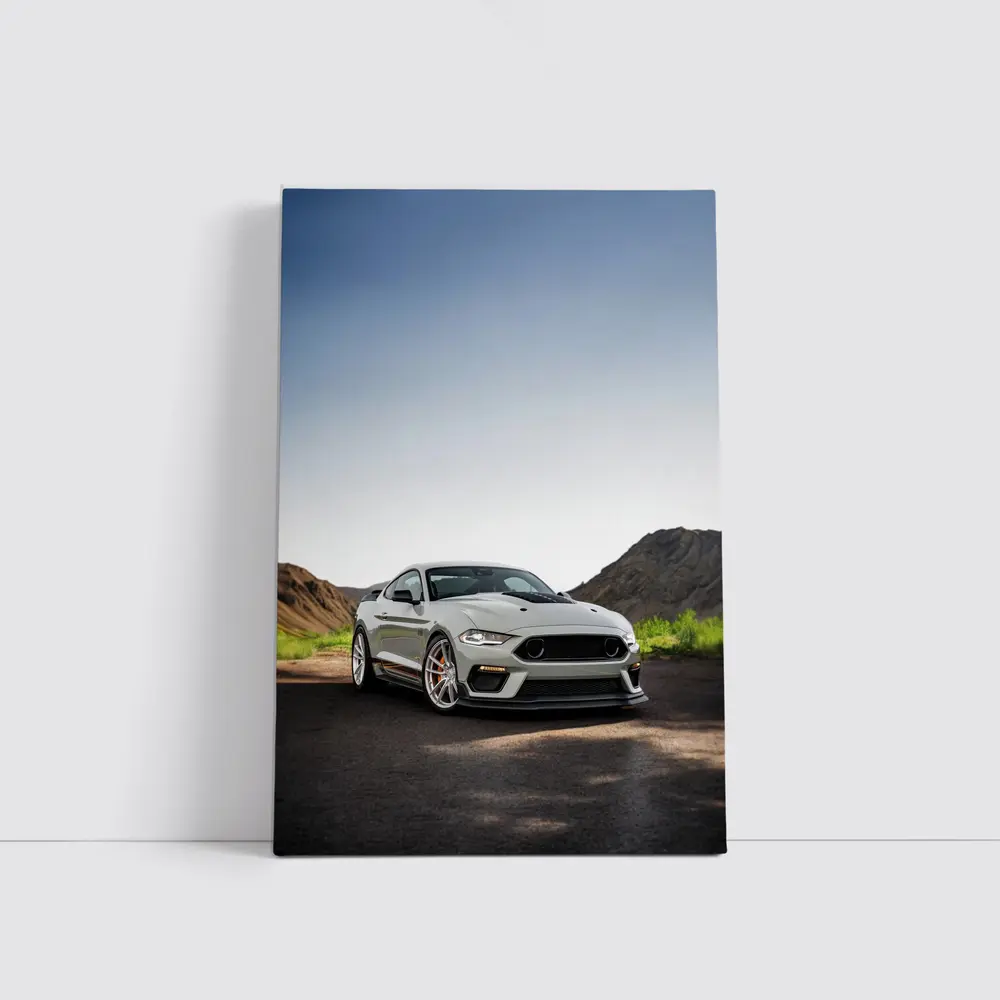 Ford Mustang Mach One Gray Mountain Road – Wall Art