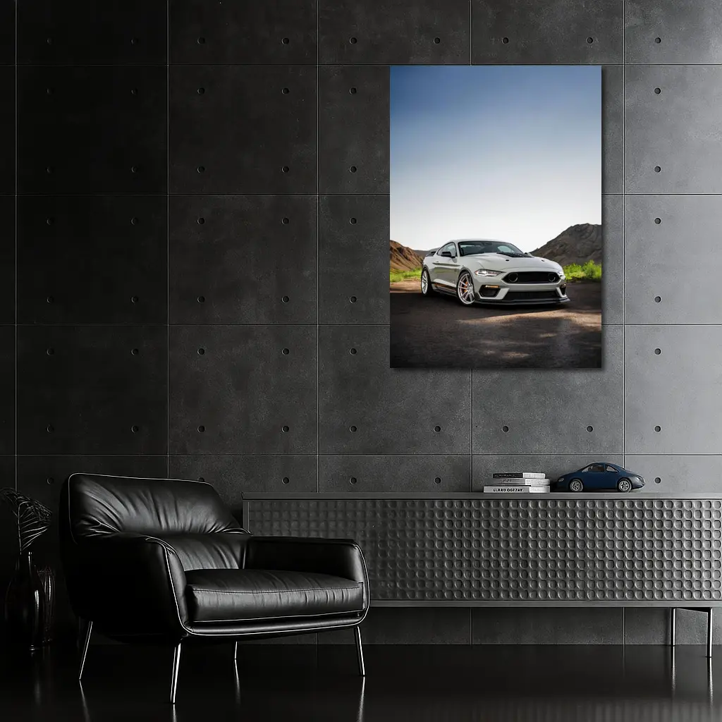 Ford Mustang Mach One Gray Mountain Road – Wall Art