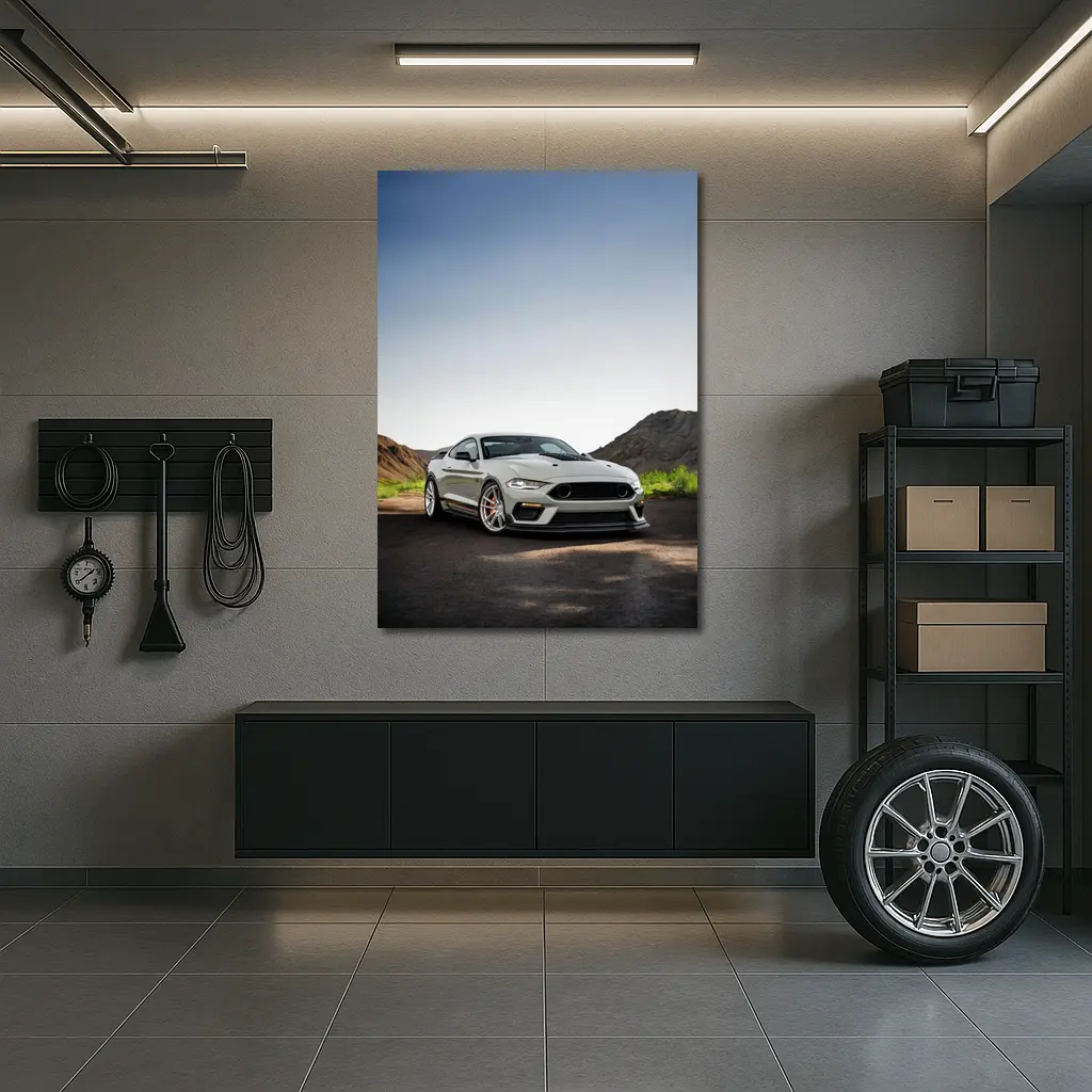 Ford Mustang Mach One Gray Mountain Road – Wall Art