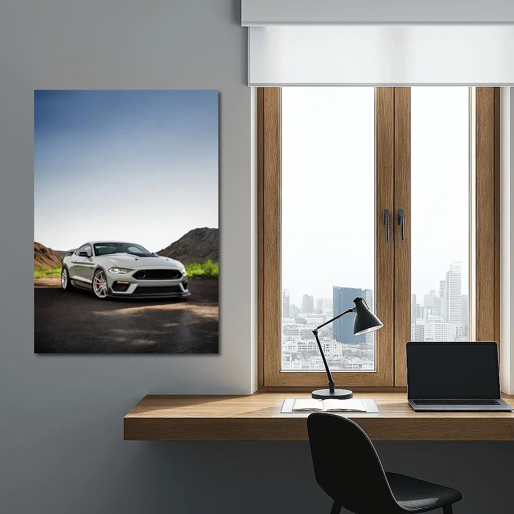 Ford Mustang Mach One Gray Mountain Road – Wall Art