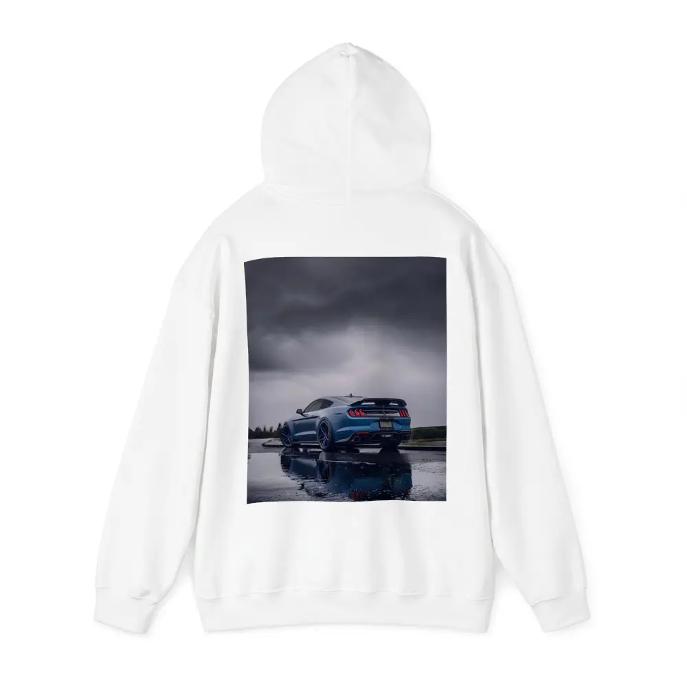 Ford Mustang Blue Stormy Sky Reflection – Hoodies