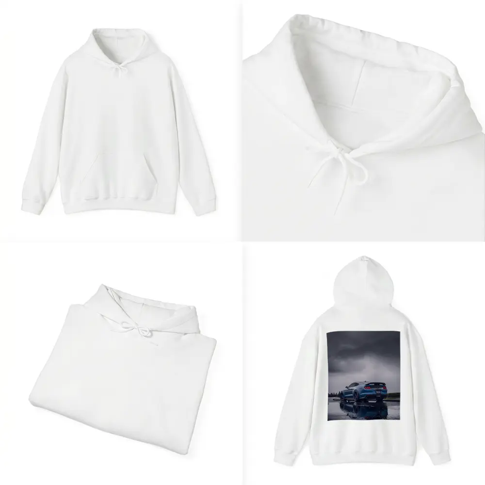 Ford Mustang Blue Stormy Sky Reflection – Hoodies
