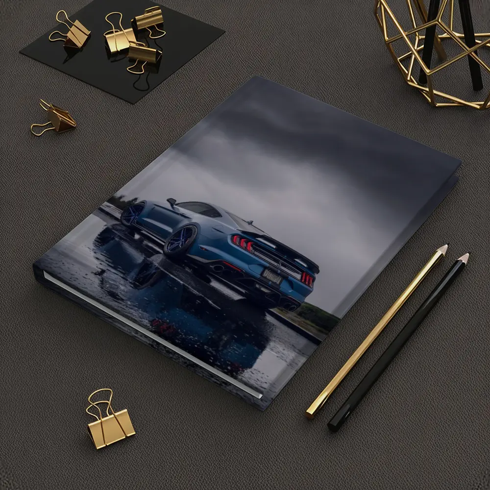 Ford Mustang Blue Stormy Sky Reflection – Notebooks