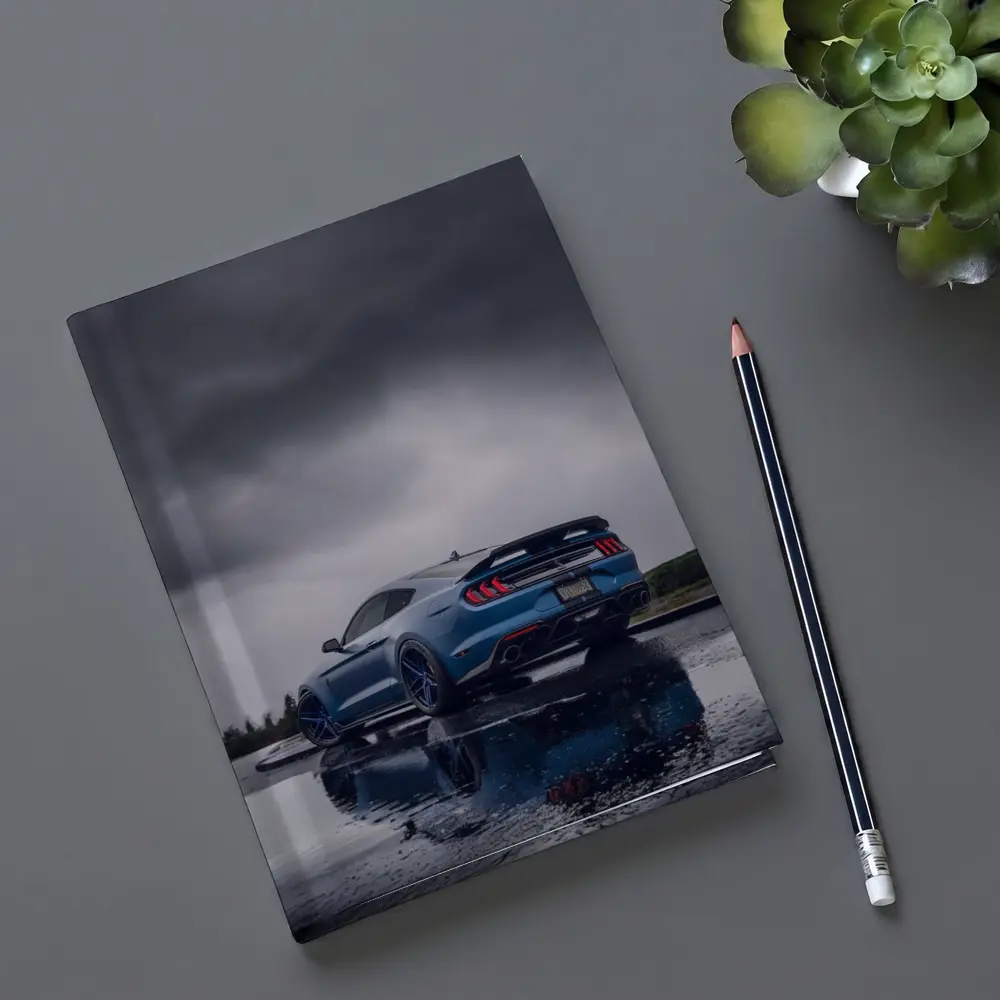 Ford Mustang Blue Stormy Sky Reflection – Notebooks