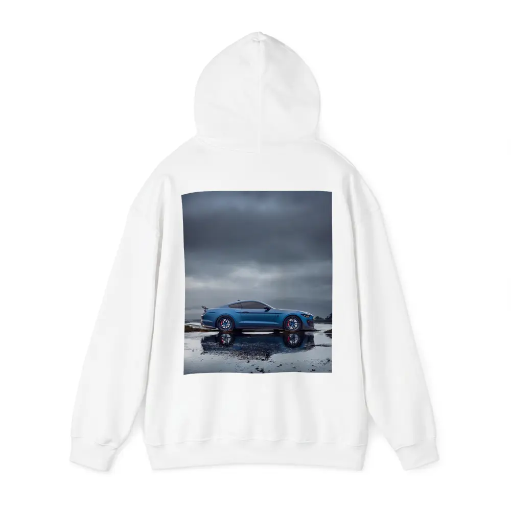 Ford Mustang Blue Stormy Reflective Landscape – Hoodies