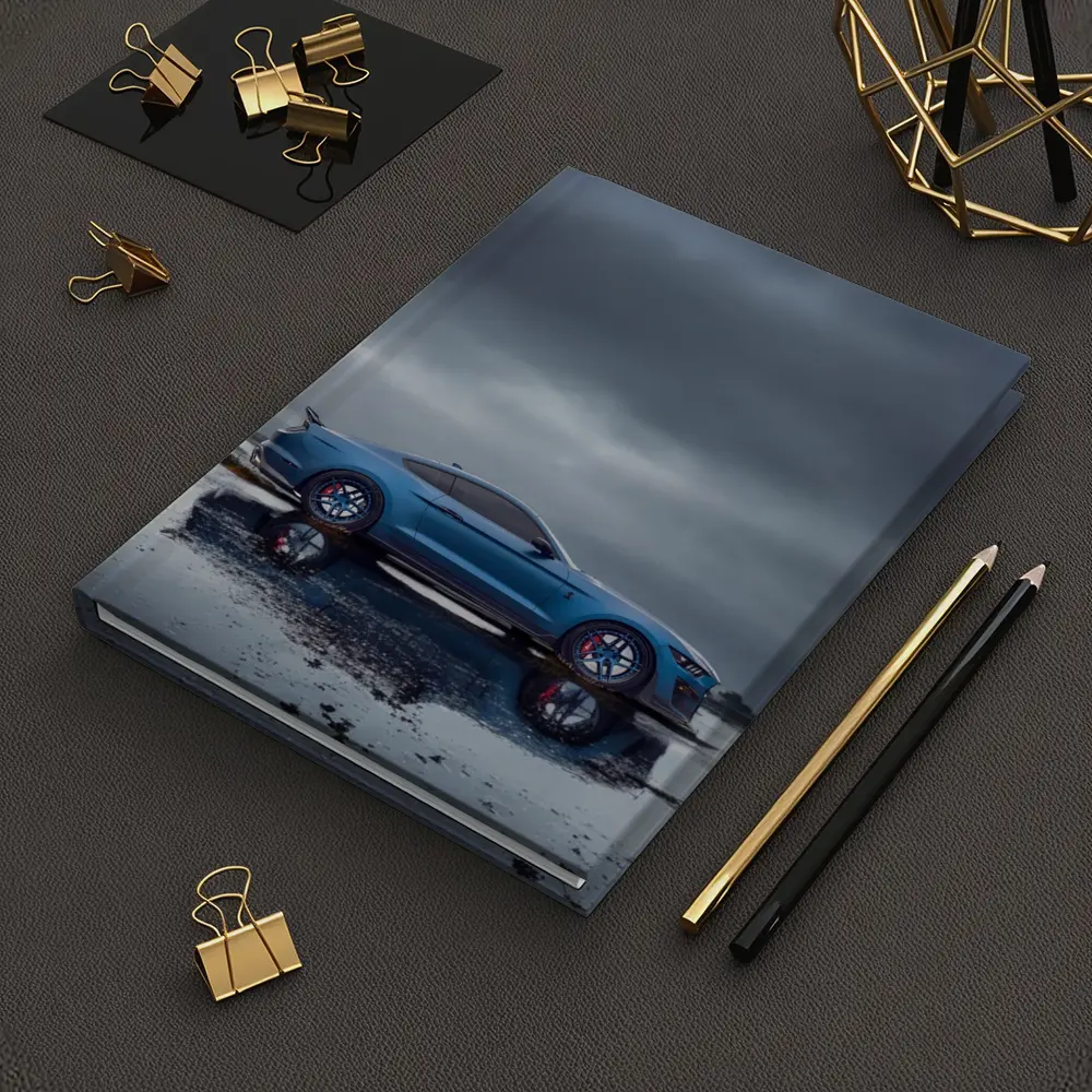 Ford Mustang Blue Stormy Reflective Landscape – Notebooks